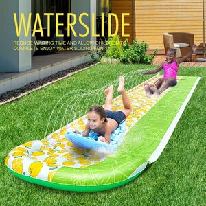 暑さ対策 噴水マット バージョン ウォータースライダー 水遊び 親子遊び 折りたたみ 138X480CM 簡単設置 子供用プール 水遊びマット