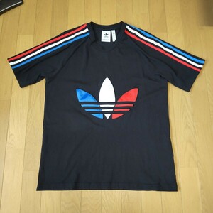 アディダスオリジナルス adidas Originals TRICOL TEE GQ8920 3ライントリコロールTシャツ J/O XL 刺繍トレフォイルロゴ