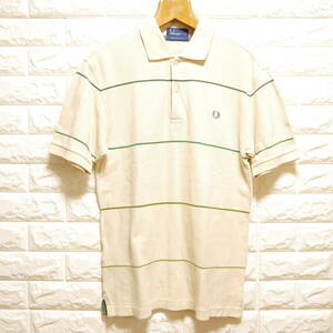 F8 □ FRED PERRY □ フレッドペリー　ポロシャツ　クリーム系　中古　サイズＳ