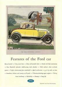 ◆1929年の自動車広告　T型フォード　FORD