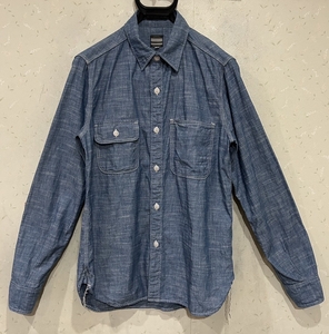 ＊桃太郎ジーンズ MOMOTARO JEANS シャンブレー ワークシャツ トップス 38 　　　　BJBD.A