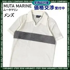 ムータマリン 襟付 半袖 シャツ ホワイト系 S  スキッパーシャツ メッシュ
