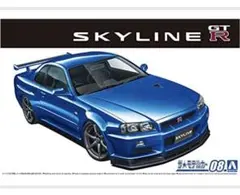 アオシマ ニッサン スカイライン GTR R34 VスペⅡ 1/24 プラモデル