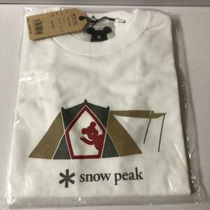 激レア 新品未使用 2017年 スノーピーク × ベアブリック コラボTシャツ 白 Sサイズ (BE@RBRICK snow peak テント)