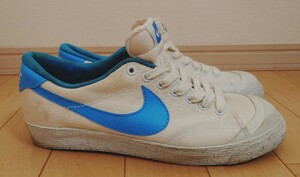 【デッドストック】ナイキ 1983年 キャンバススニーカー 80s NIKE ビンテージ 白 水色 スカイブルー フォレストヒルズ似 ホワイト