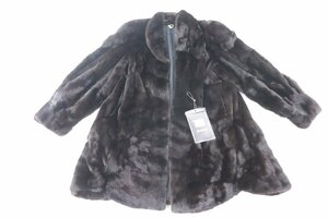 BLACKGLAMA ブラックグラマ 毛皮 ファー コート DARK RANCH MINK ミンク サイズF ダークブラウン 系 裏地 総柄 レディース 3592-NA