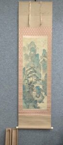 【模写】掛軸 山水 [B31152] 絹本 共箱 風景 床の間 飾り 古玩 古美術