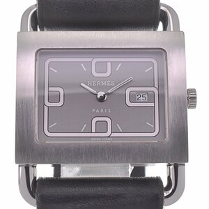 エルメス HERMES BA1.510 バレニア デイト SS レザー クォーツ レディース 良品 E#127821