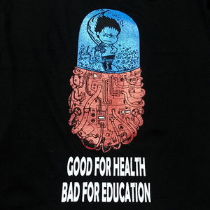 送込【Good For Health Bad for Education】AKIRA ＆ PEANUTS風/ ブラック★★選べる5サイズ/S M L XL 2XL/ヘビーウェイト 5.6オンス