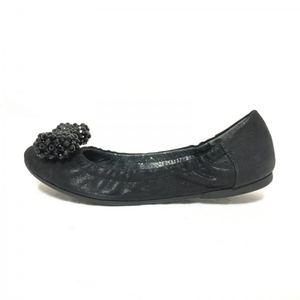 アンテプリマ ANTEPRIMA フラットシューズ 23 1/2 - 化学繊維 黒 レディース リボン/ビーズ 靴