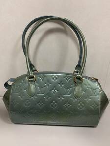 【質屋 尾張屋商店 東京】LOUIS VUITTON ルイヴィトン シャーウッドＰＭ ヴェルニ 緑 ハンドバッグ Ｍ91561