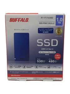 BUFFALO◆1.0TB/バッファロー/ポータブル外付けSSD/SSD-PGM1.0U3/ブルー//