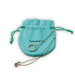 ▲▽827【Tiffany&Co.】ティファニー SV925 リングモチーフ ネックレス 1837 重量約3.8g 保存袋あり シルバー アクセサリー レディース△▼