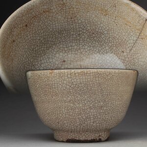 ER970 朝鮮古美術 李朝 堅手茶碗・李朝碗 幅15cm 重550g・白磁碗・白瓷茶盞 朝鮮古陶