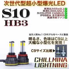 HB3 LED ヘッドライト S10 6000k 爆光 4面 小型 防水 55w