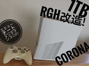 Xbox360s 北米版 CORONA　4GB　ワイト 1TB RGH 日本語化 メインて済み 本体　動作確認済み　すぐ遊べるセット　リージョンフリー化済