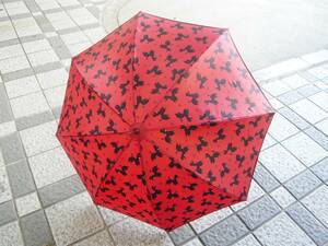 ルルギネス 《LULU GUINNESS》　女性用雨傘（赤系／プードル）