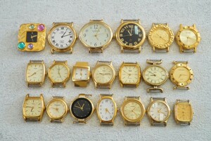 F984 ゴールドカラー 文字盤 フェイス 20点セット 腕時計 アクセサリー レディース メンズ 大量 まとめて おまとめ まとめ売り 不動品
