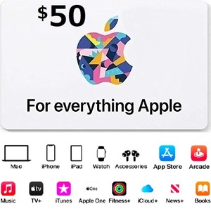 USA版 apple Gift Card $50 card iTunes アップル ギフトカード 50ドル分 北米 コード渡し