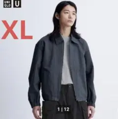 UNIQLO U ジップアップブルゾン ブルー XL