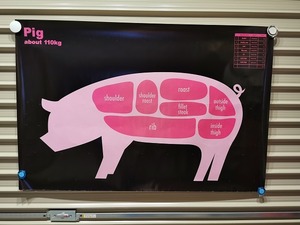 【新品 アウトレット】ポスター Pig Poster／ブタ 部位★豚 映画 MOVIE インテリア 広告