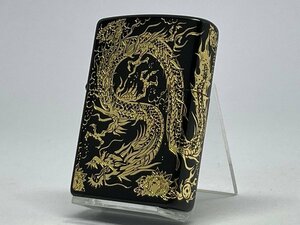 送料無料 ZIPPO[ジッポー]2面加工 ZP 二面龍 黒金