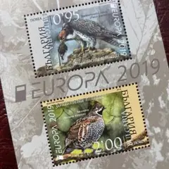 52534セール2点限り　外国切手未使用　ブルガリア発行鳥小型シート
