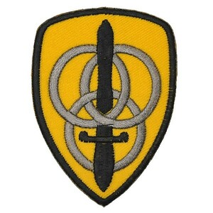 アイロンワッペン・パッチ米陸軍第3パーソナルコマンド黒 部隊章・階級章