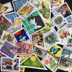 海外ヴィンテージ使用済み切手（世界の可愛い切手）ランダム100枚