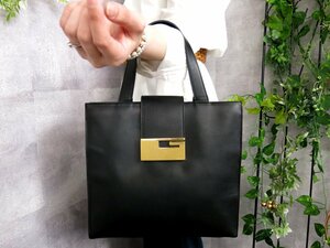 ●超美品●GUCCI グッチ●カーフ レザー 本革●トート ハンド バッグ●黒●G金具●イタリア製●腕掛け●B5 収納●書類 かばん●Js46094