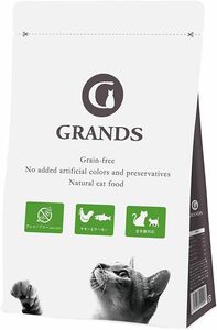 単品 GRANDS (グランツ) 無添加 グレインフリー 全猫種・全年齢対応 プレミアムキャットフード チキン＆サーモン味 500