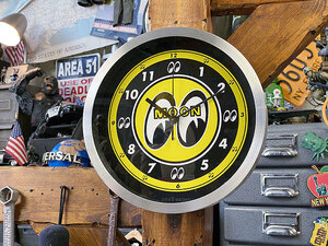 ムーンアイズ　アルミウォールクロック ■ アメリカン雑貨 アメリカ雑貨 壁掛時計