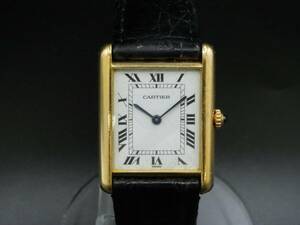 Cartier カルティエ 腕時計 マストタンク18K ゴールド 純正尾錠 メンズ レディース クオーツ ジャンク 不動