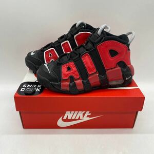 【17cm】NIKE AIR MORE UPTEMPO PS BLACK ナイキ エア モア アップテンポ ブラック ユニバーシティレッド キッズ (DM0019-001) 4284