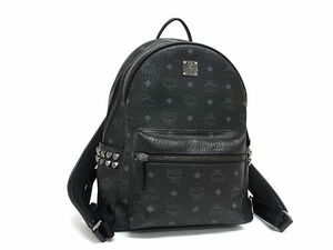 1円 ■極美品■ MCM エムシーエム モノグラム ヴィセトス柄 レザー リュックサック バックパック デイパック ブラック系 FD0003