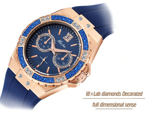 【日本未発売品】最落なし【MISSFOX】最新モデル 腕時計 レディース Chronograph Rose Gold Diamond オマージュwatch