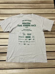 patagonia パタゴニア p6 平尾台　トレラン　大会記念品　Tシャツ ２０１９年製　カーキ　Ｌサイズ　ほぼ新品　ＧＩＬＤボディー