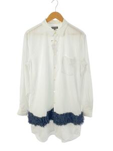 COMME des GARCONS HOMME PLUS◆23AW/フエステルファーブラウス/長袖シャツ/L/ポリエステル/WHT/PL-B016