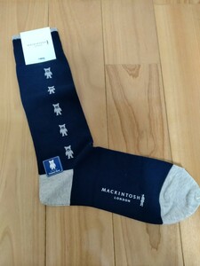 未使用 MACKINTOSH LONDONマッキントッシュロンドン 男性用 靴下 ネイビー サイズ25〜27cm 日本製