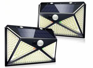 ソーラーライト センサーライト 屋外 照明 人感センサー 5面発光 防水 LED 発送無料2個組