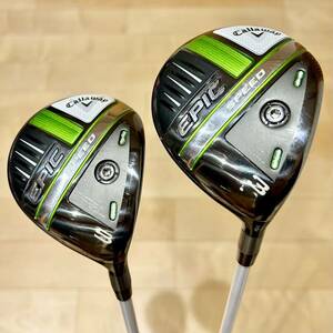 ★良品★Callaway EPIC SPEED 3Wと5W 2本セット カスタムシャフト Speeder Evolution 7 FW 60-S ヘッドカバー付