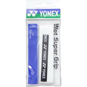 ヨネックス バドミントン グリップ YONEX ウェットスーパーグリップ AC103 (1本入り) ホワイト 白 テニス 軟式 硬式 ラケット