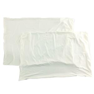 枕カバー もっちり冷感 合わせ式 同色2枚組 43x63cm用 スノーホワイト 送料250円 夏