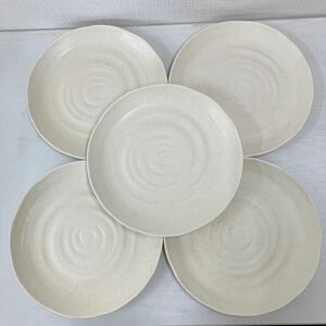 【No.53y】マイン メラミンウェア 丸皿 白 5枚セット お皿 プレート パスタ皿 メイン皿 箱なし ホワイト