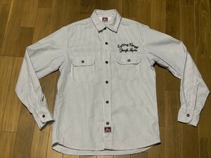 USA製】 BEN DAVIS/ベンデイビス　刺繍 長袖ボタンシャツ ワークシャツ　S　