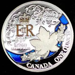 k114 エリザベス2世　90周年記念コイン　貿易銀　銀貨　コレクション　美品