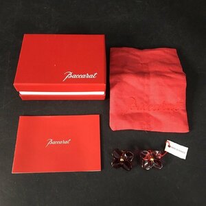 ER0227-24-3 バカラ Baccarat イヤリング 小物 アクセサリー 750 花 赤 2×2.5㎝ 60サイズ