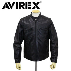 AVIREX (アヴィレックス) 6101045 STAND SINGLE RIDERS スタンドシングル ライダース レザージャケット 09BLACK L