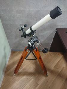 ＃4868　ビクセン　天体望遠鏡　スカイライン　P-60M　D=60mm　F＝700ｍｍ　天体観測　レトロ　現状品　手渡し可能　星座早見盤　三脚付き