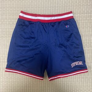 美品 Supreme 15SS Champion Basketball Short シュプリーム チャンピオン バスケットボール ショーツ Navy ネイビー 紺 M Medium